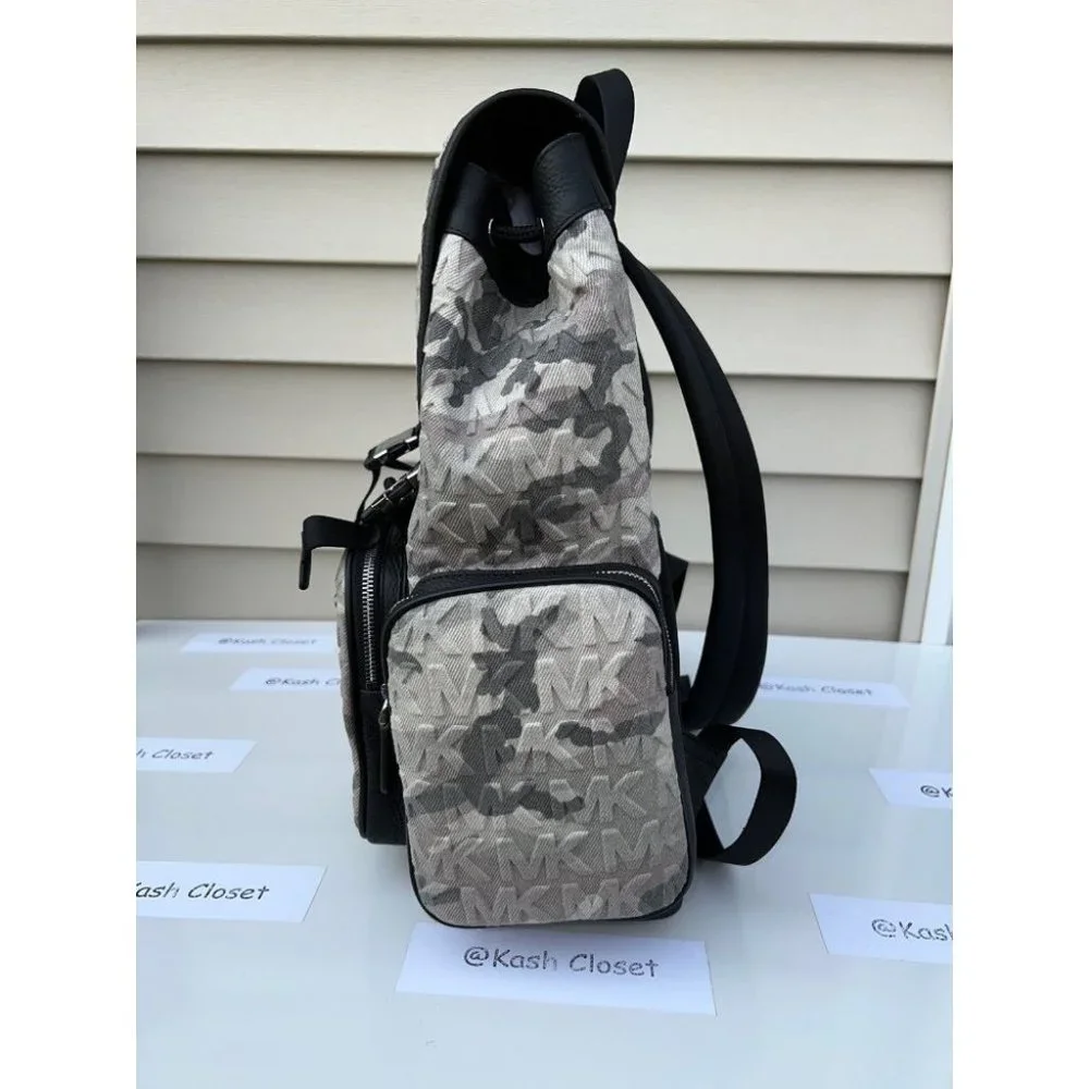 Michael Kors Backpack Cooper Logo Denim Backpack Utility Rucksack Black - Picture 4 of 12